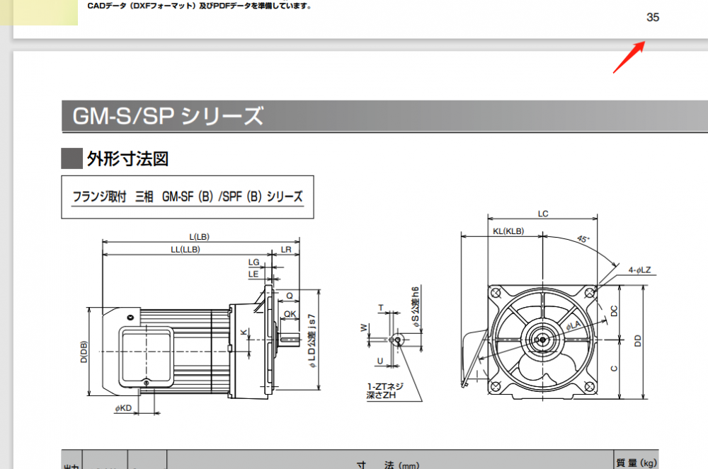 三菱齒輪減速機型號：GM-SF 0.75KW  4P (1/...